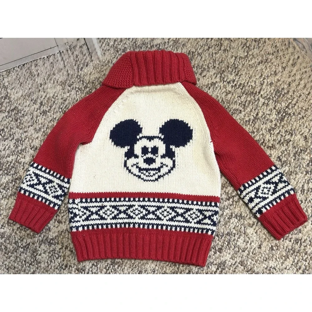 Baby GAP Toddler Zip-Up Sweater 12–18M – Disney Mickey Knit Cardigan